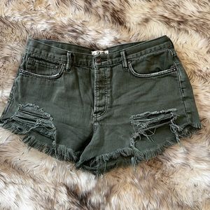 GUC We The Free Loving Good Vibrations Cutoffs in Green